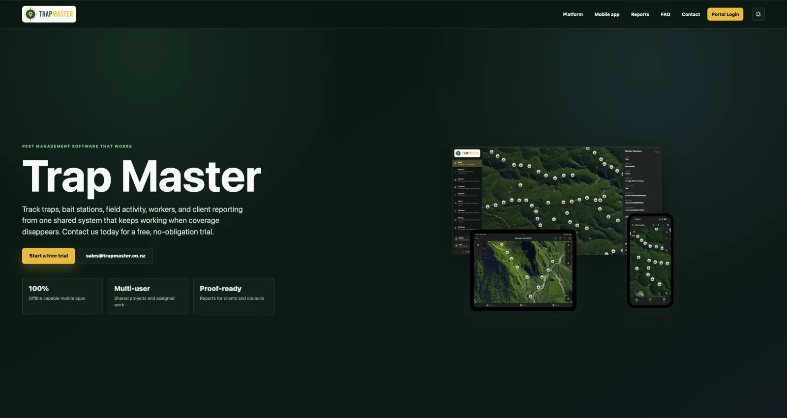 TrapMaster website screenshot